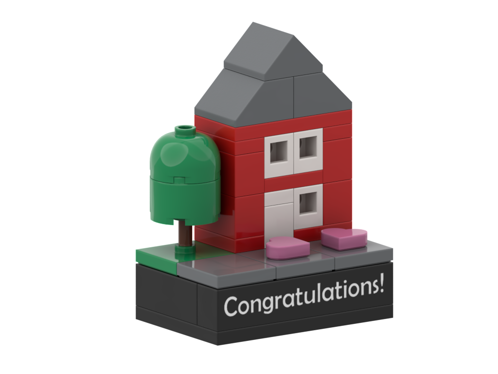 Congratulations – on your new home – kit from LEGO® bricks