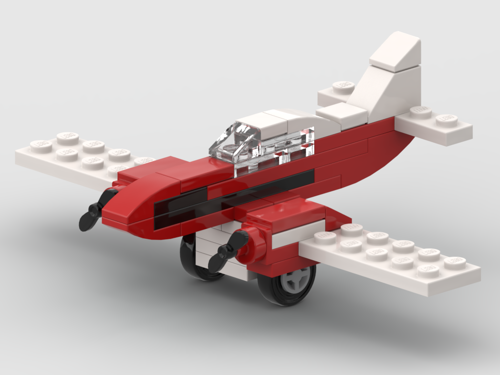 Micro two-engine aeroplane – kit from LEGO® bricks