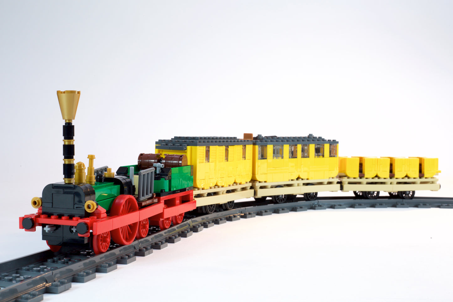 Steam locomotive "Der Adler" with train – kit made from LEGO® bricks