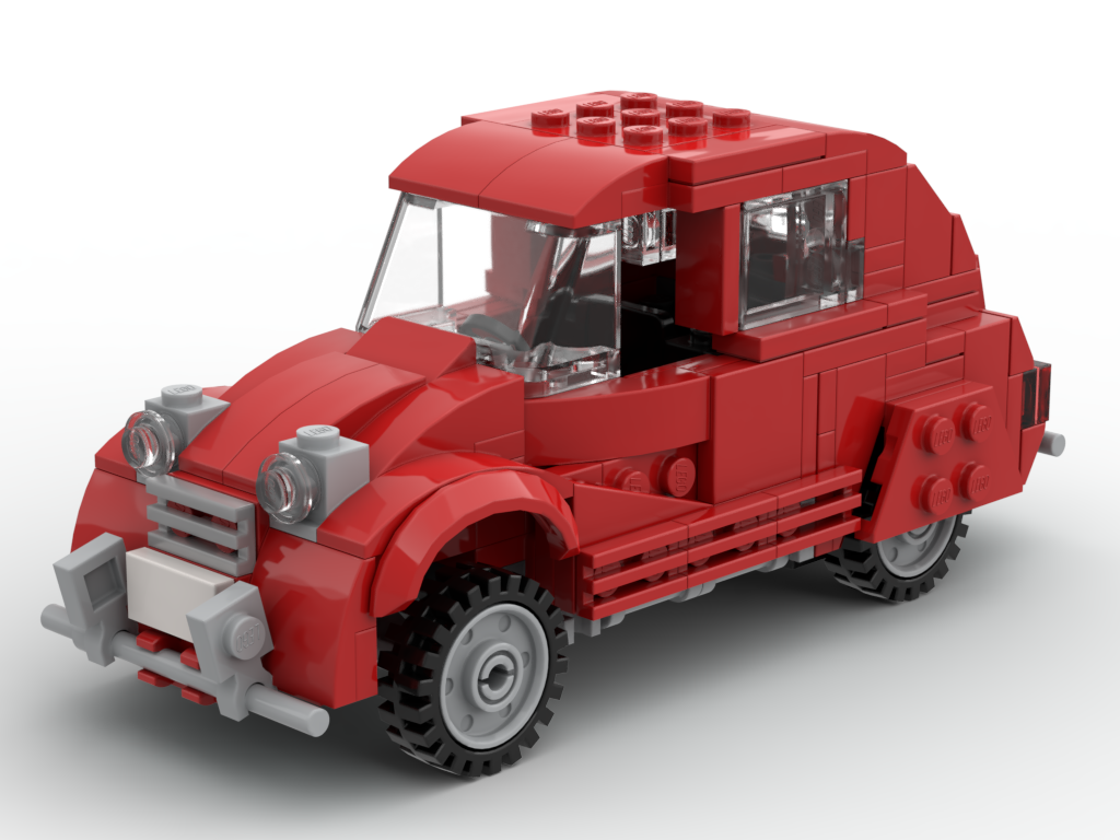 Citroën 2CV (rot) – Bausatz aus LEGO®-Steinen