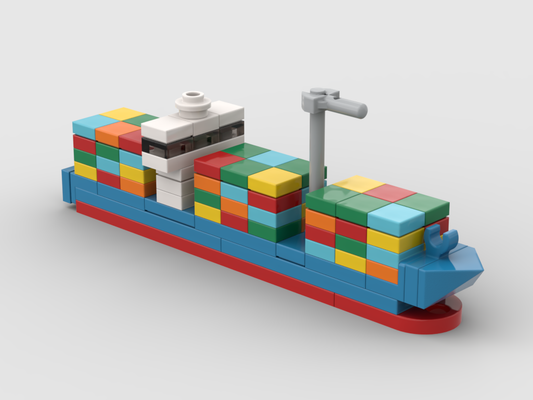 Containerschiff – Bausatz aus LEGO®-Steinen