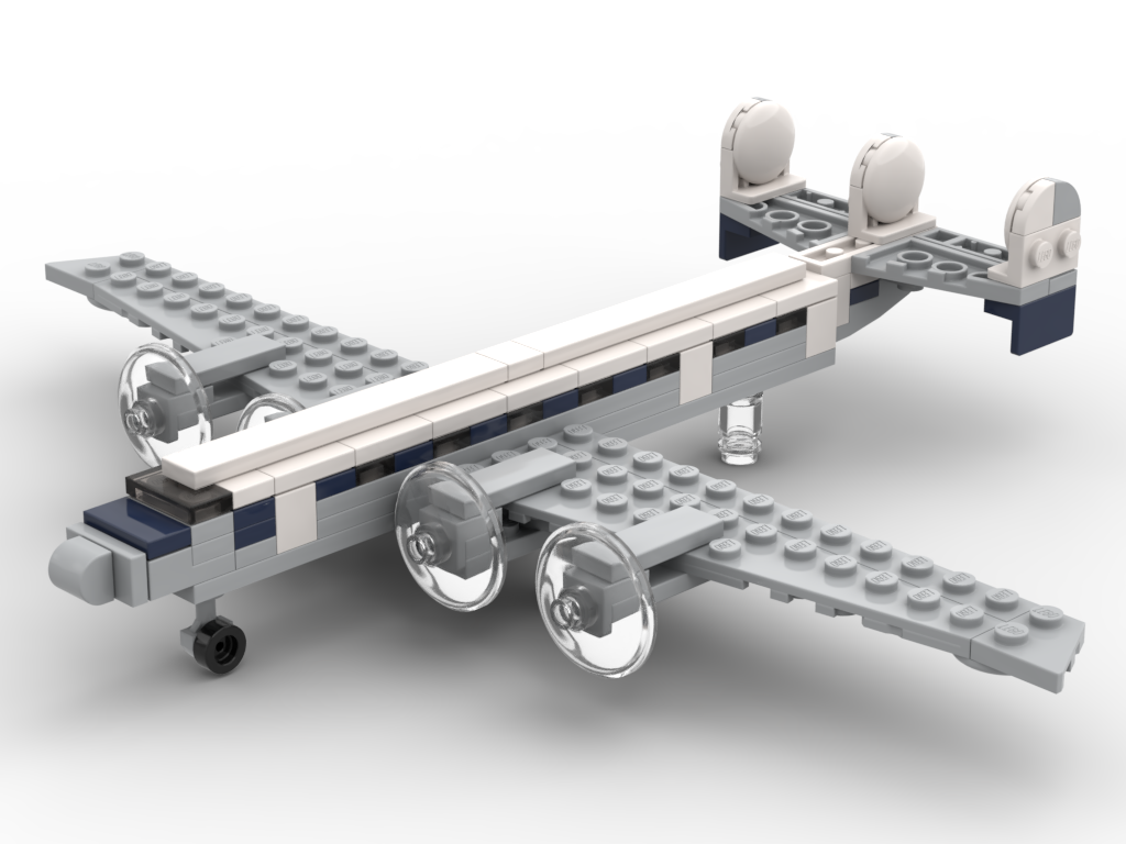 Micro Lockheed L-1049 Super Constellation – Bausatz aus LEGO®-Steinen