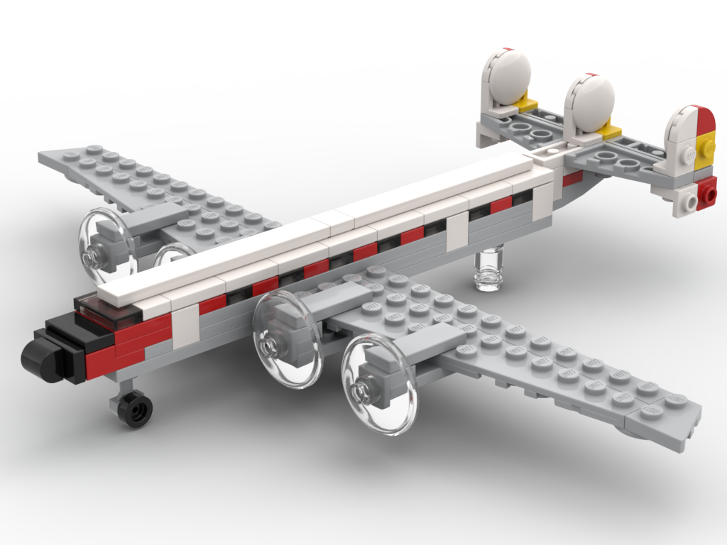 Micro Lockheed L-1049 Super Constellation – Bausatz aus LEGO®-Steinen