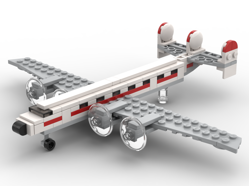 Micro Lockheed L-1049 Super Constellation – Bausatz aus LEGO®-Steinen