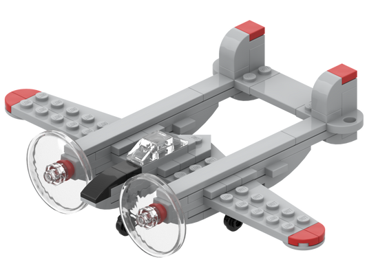 Micro Lockheed P-38 Lightning – Bausatz aus LEGO®-Steinen