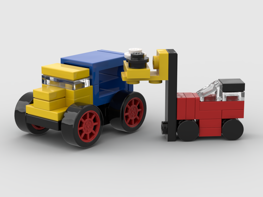 Micro lorry and fork lift truck – kit from LEGO® bricks