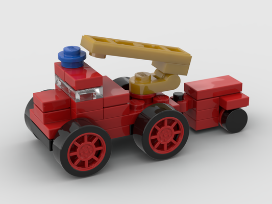 Micro Feuerwehrauto mit Anhänger – Bausatz aus LEGO®-Steinen