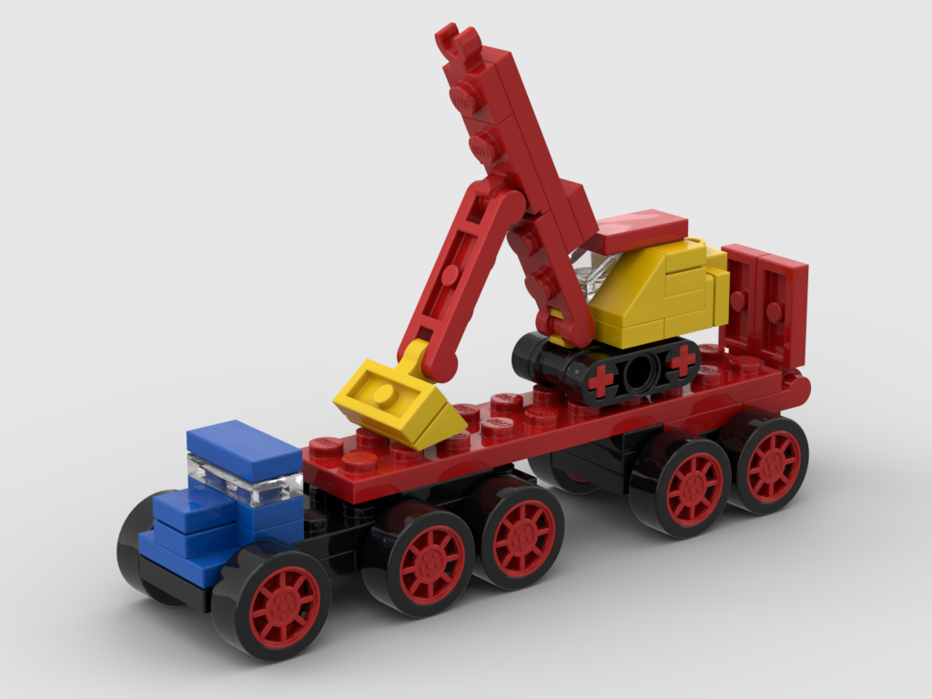 Micro truck with excavator – kit from LEGO® bricks