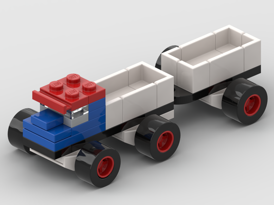 Micro Lastwagen mit Anhänger – Bausatz aus LEGO®-Steinen