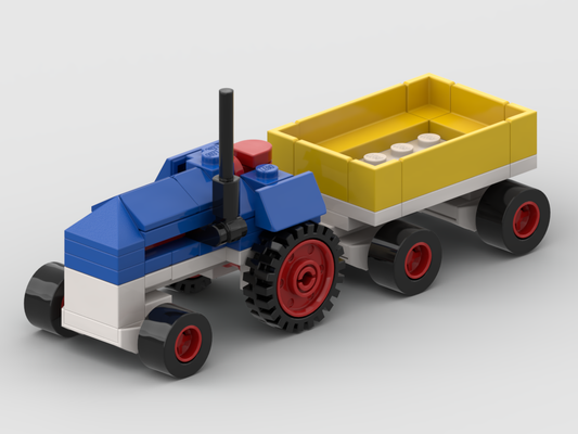 Micro Traktor mit Anhänger – Bausatz aus LEGO®-Steinen