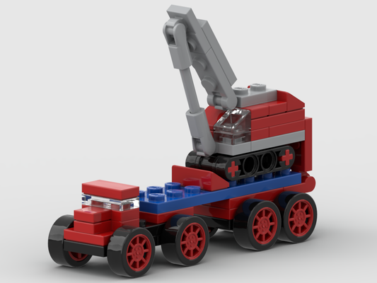 Micro Sattelschlepper mit Kran – Bausatz aus LEGO®-Steinen