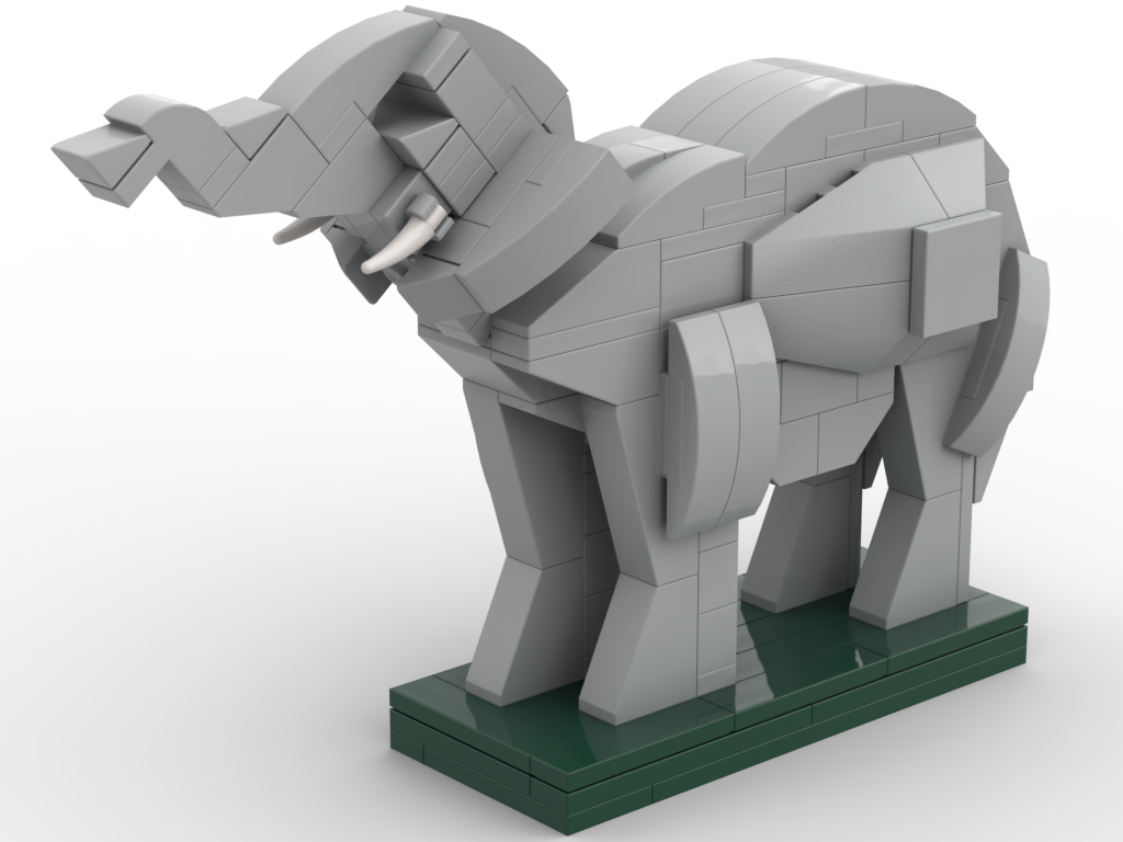 Afrikanischer Elefant – Bausatz aus LEGO®-Steinen